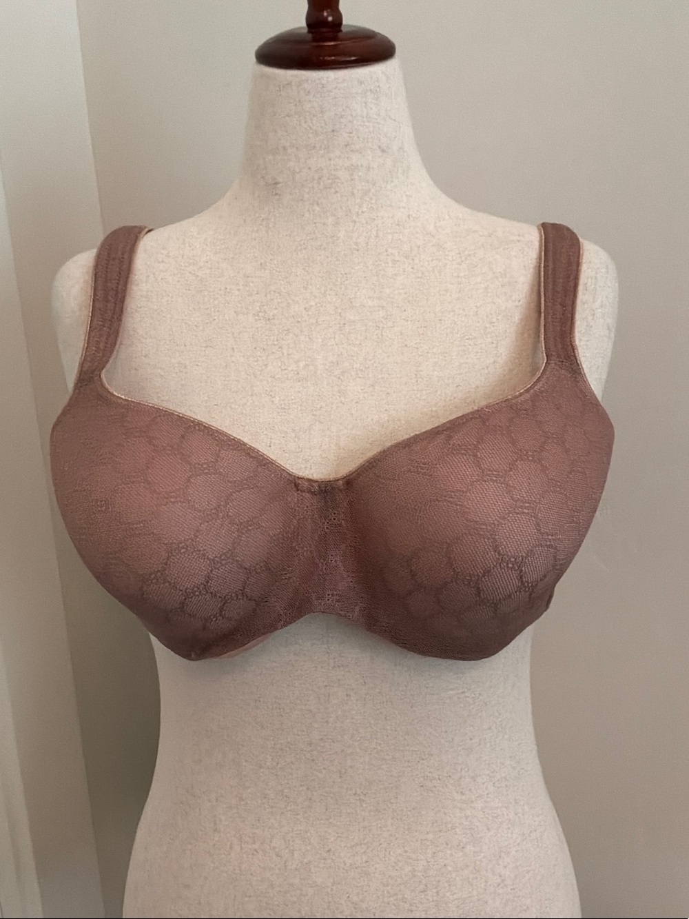 Soma full-coverage wireless-look bra in mauve brown